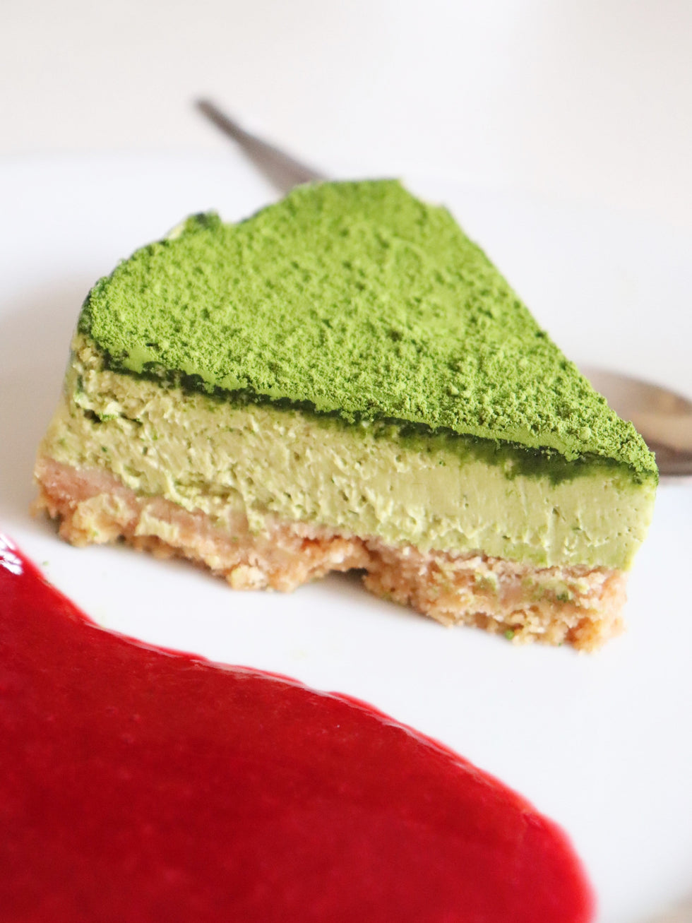 Cheesecake au thé matcha bio
