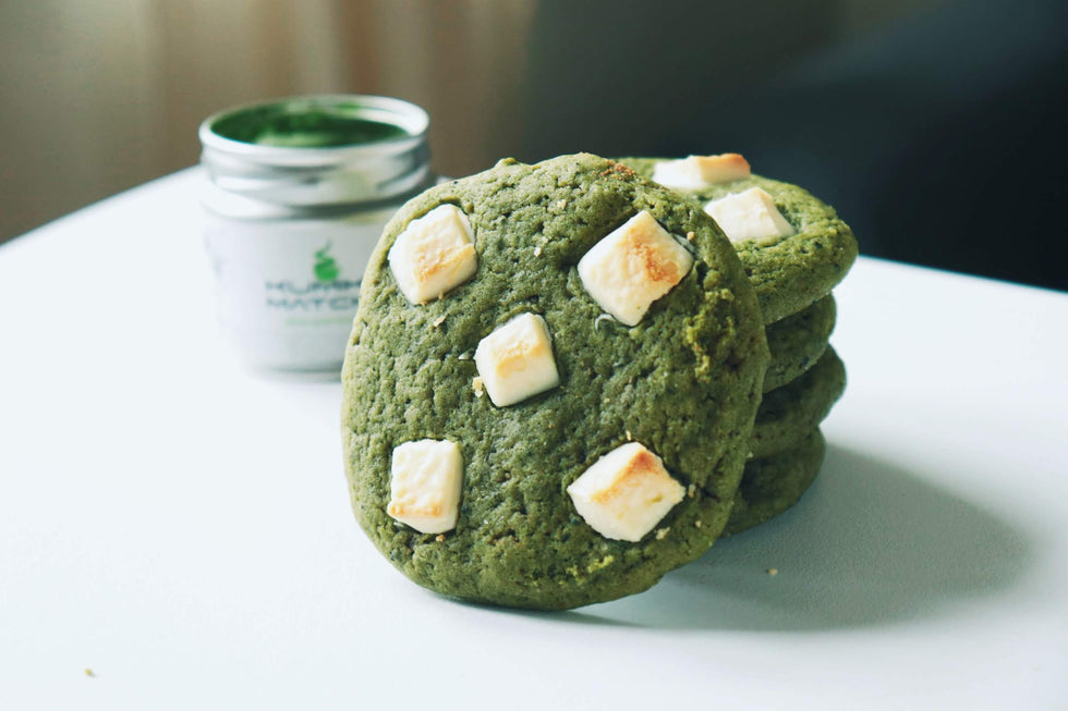 Cookies au thé matcha bio et pépites de chocolat blanc