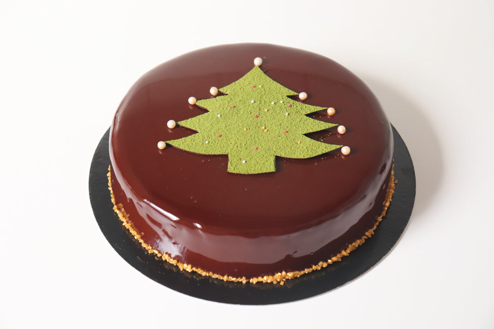 Entremets de Noël chocolat matcha bio