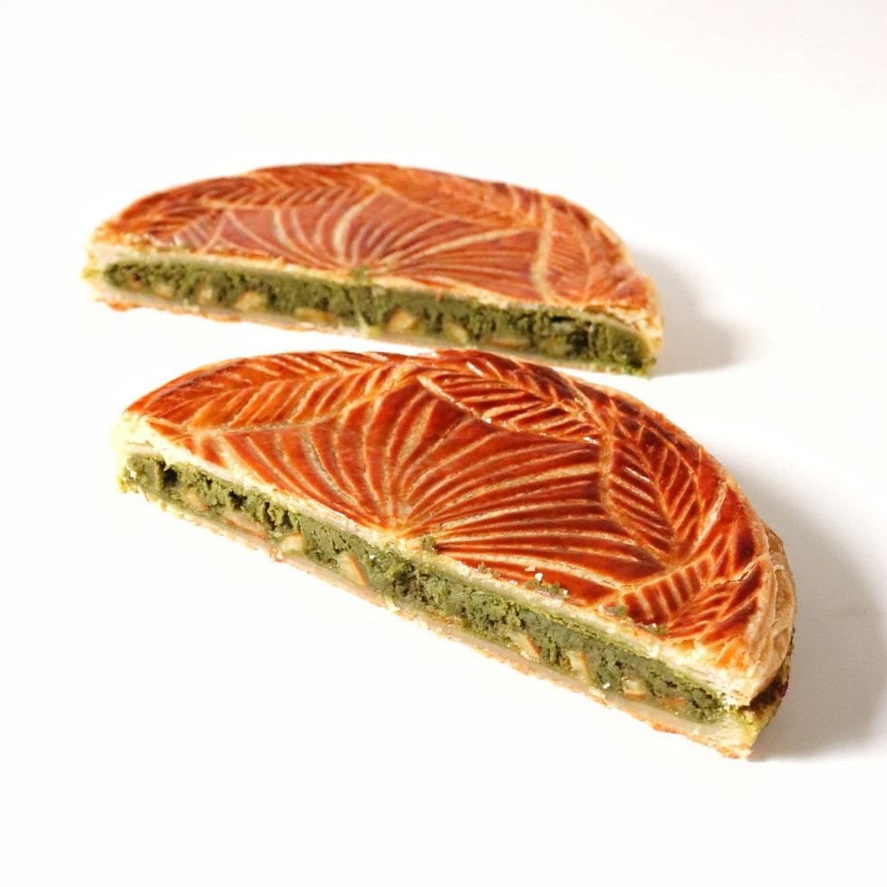 Galette des rois au matcha bio et oranges confites
