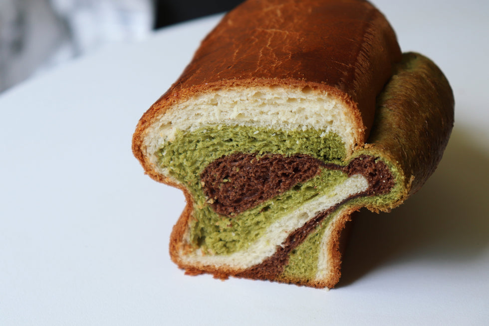 Part de brioche matcha cacao
