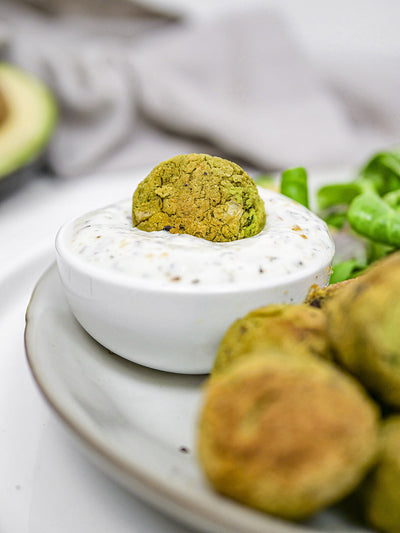 Falafels bio au thé matcha et avocat