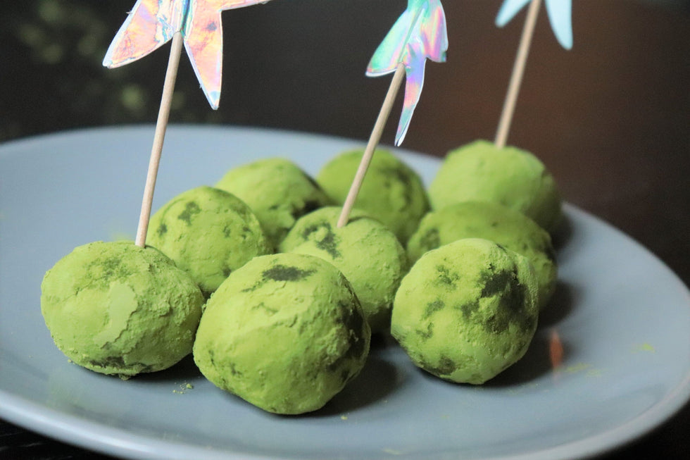 Truffes au chocolat et thé matcha bio