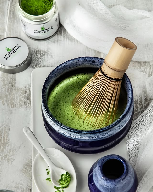 Set Thé Matcha Grillix - Bol, Fouet, Cuillère Et Tamis En Céramique Vert Clair, Cérémonie Du Thé Complète - 3