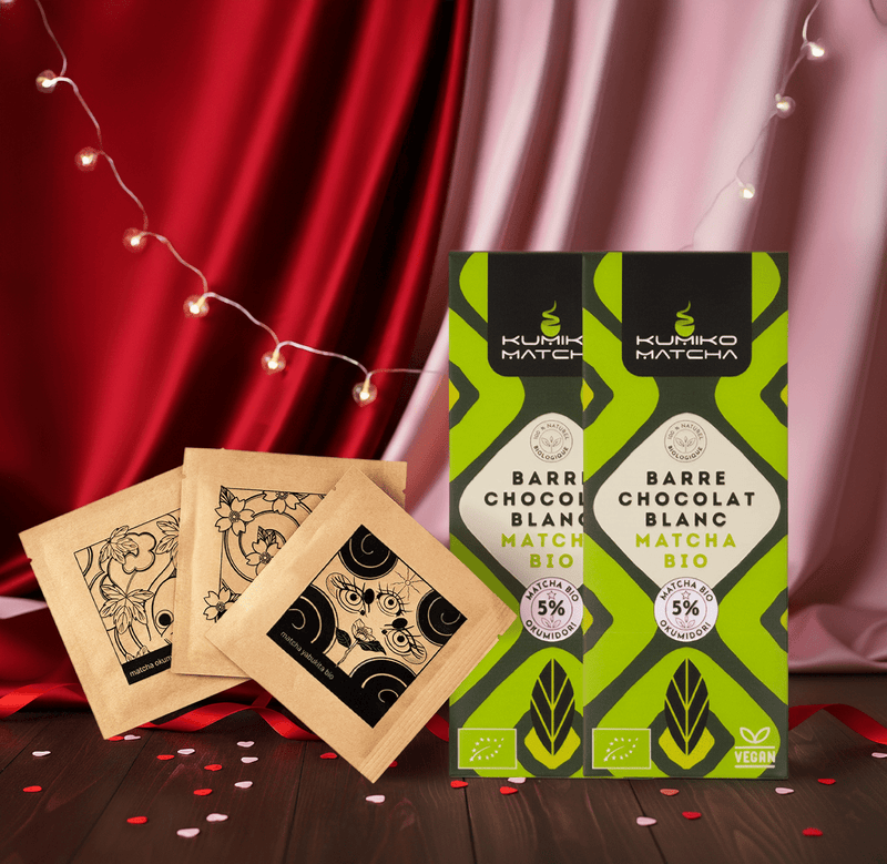 Offre découverte : 3 échantillons + 2 barres de chocolat au matcha