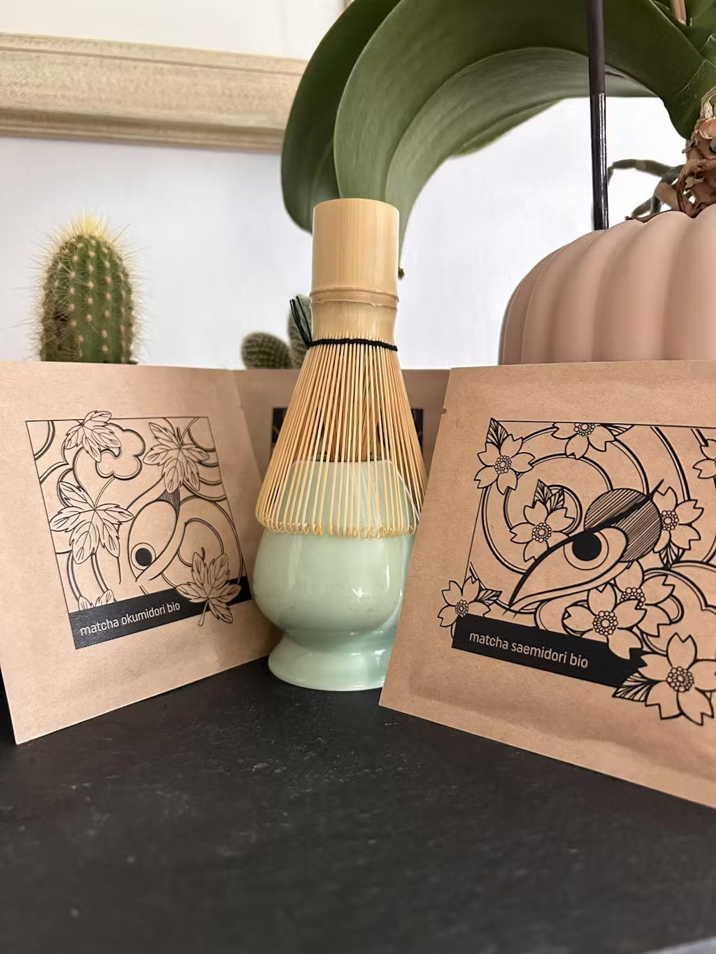 Fouet à Matcha Chasen En Bambou Doré Fait Main - Mélangeur Traditionnel Japonais